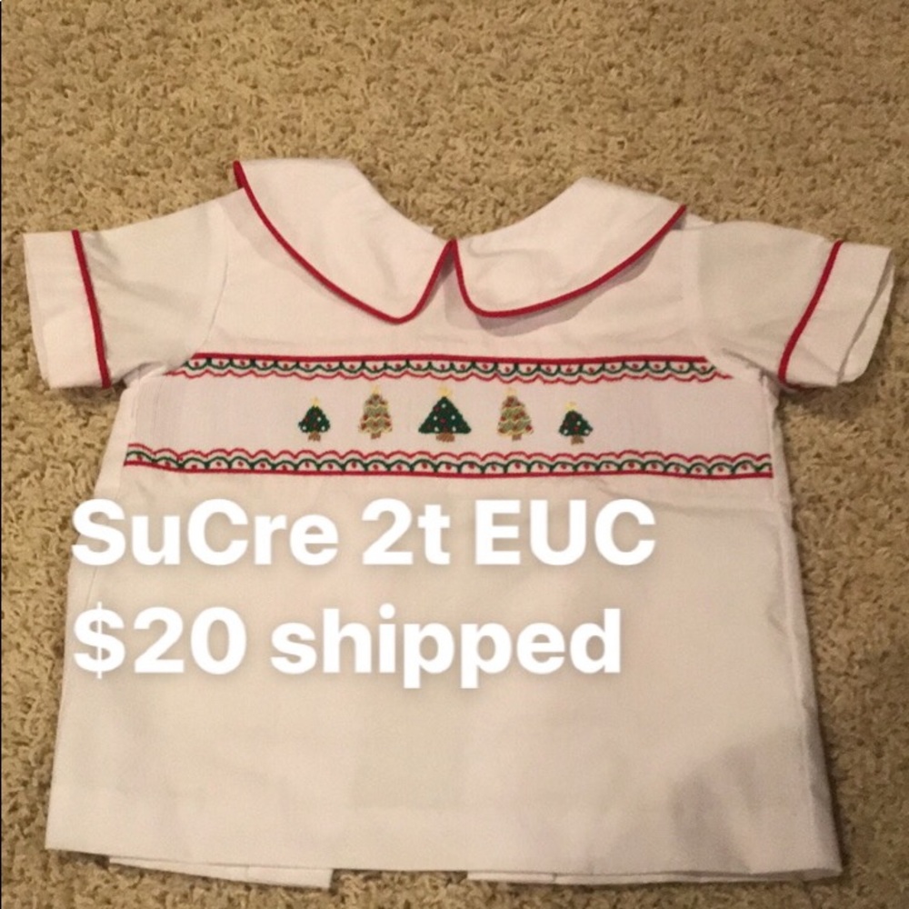 Smocked Christmas Dress Shirt